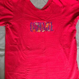 Cozumel Embroidered Red T-Shirt Size Large